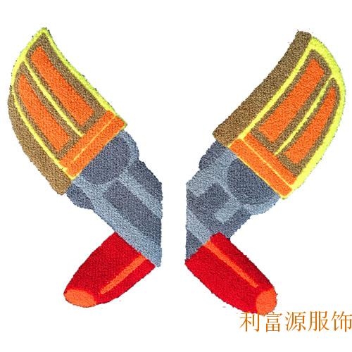 毛巾绣、毛巾绣花章、贴布毛巾绣、毛线绣花